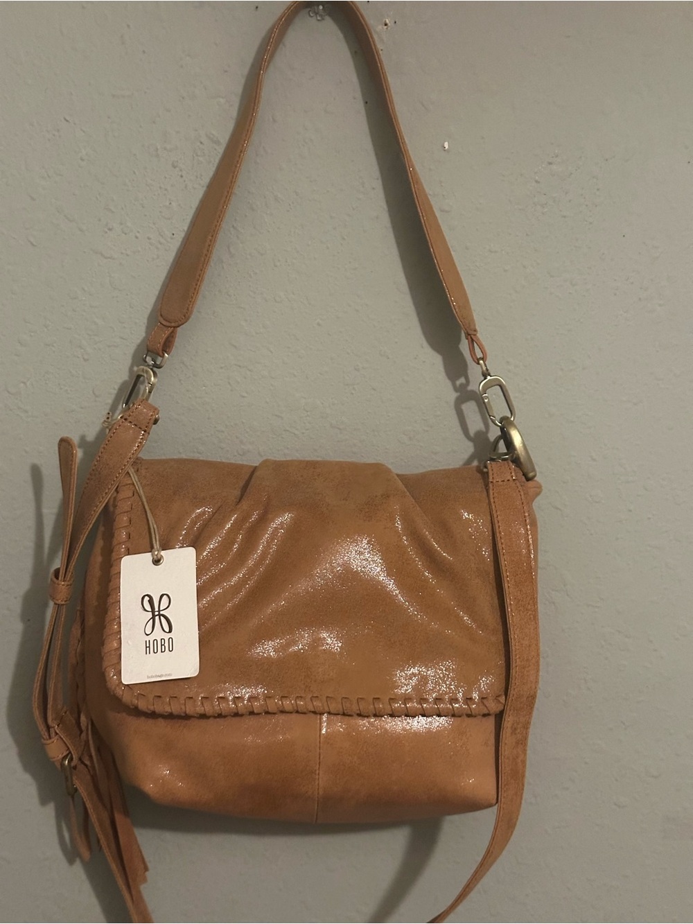 HOBO Harley Convertible Leather Shoulder Bag In Whiskey - Picture 6 of 14